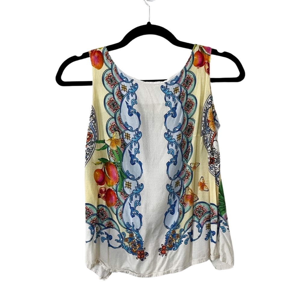 FARM Rio Yellow and Blue Graphic Tank Top